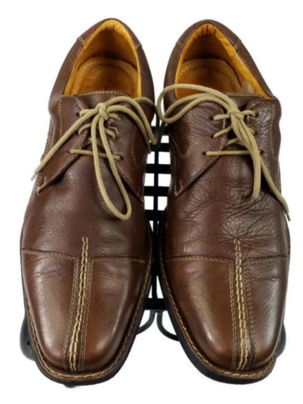 Sandro Moscoloni Brown Leather Split Toe Lace Up Oxfords Mens Size 10D
